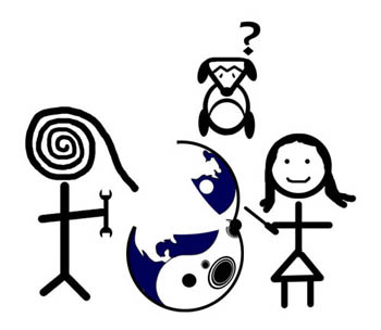 Cartoon Trio Confused by Error